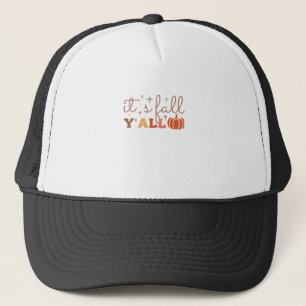 Casquette C’est l’automne Y’all, automne Citrouille Squelett