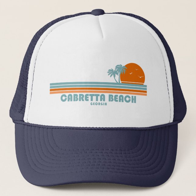 Casquette Cabretta Beach Sapelo Island Géorgie Palmier Solei (Devant)