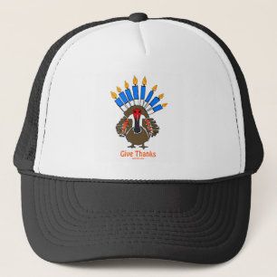 Casquette Cadeau de menorah de dinde de Thanksanukkah