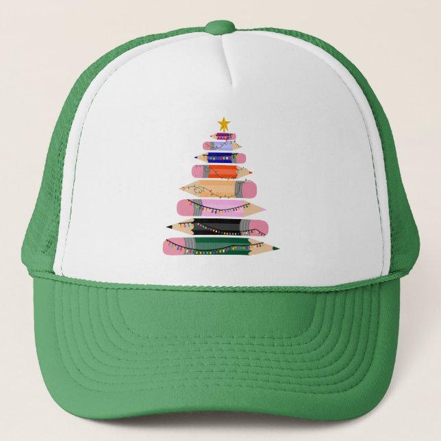 Casquette Cadeau De Noël Pour Enseignant, Pen Joyeux Arbre D (Devant)