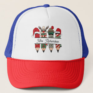 Casquette Cadeau de Noël pour l'enseignant avec nom personna