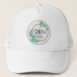 Casquette Cadre doré géométrique élégant avec feuille d'euca