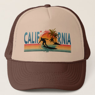 CASQUETTE CALIFORNIE COUCHER DE SOLEIL HAT DE TRUCKER D'ÉTÉ