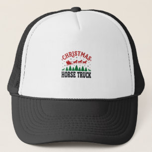 Casquette Camion à chevaux de Noël Western Santa Sleigh Desi