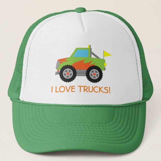 Casquette Camion de monstre vert de emballage mignon pour (Devant)