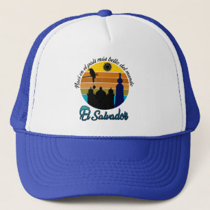 CASQUETTE CAMISETA ESTAMPADA EL PAIS MAS BELLO EL SALVADOR