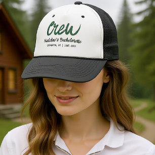 Casquette Camp Bachelorette Crew Main Draw Écriture Vert