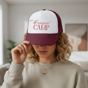 Casquette Camp de Cowgirl de l'Ouest Bachelorette Rouge