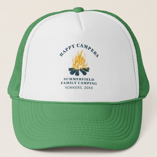 Casquette Camping en famille Voyage Correspondance Happy Cam (Devant)