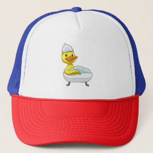 Casquette Canard à la baignade avec baignoire et mousse