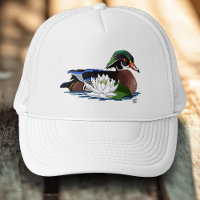 Canard en bois coloré nénuphar faune bleu