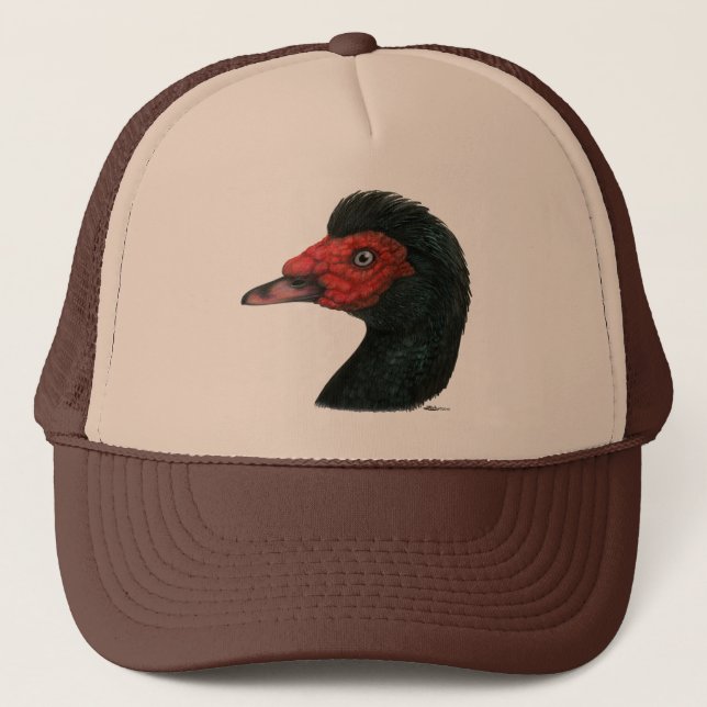 Casquette Canard :  Tête de Muscovy (Devant)