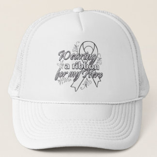 Casquette Cancer du poumon portant un ruban adhésif pour mon