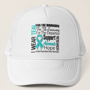 Casquette Cancer gynécologique je porte l'HOMMAGE turquoise