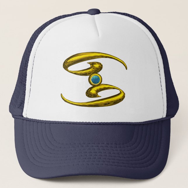 CASQUETTE CANCER, JEWEL D'ANNIVERSAIRE D'OR ZODIAC (Devant)