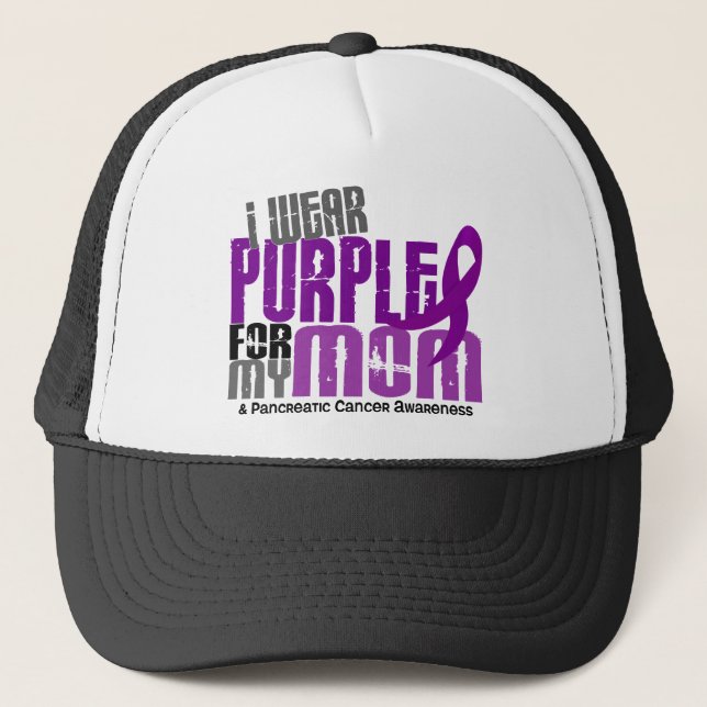 Casquette Cancer pancréatique je porte le pourpre pour ma (Devant)