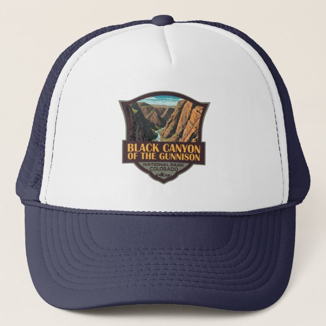 Casquette Canyon Noir Du Parc National Gunnison Art (Devant)