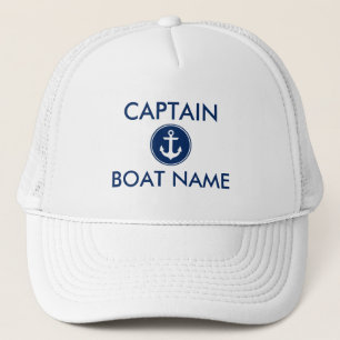 Casquette Capitaine nautique de nom de bateau d'Ancre de