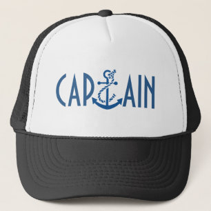 Casquette Captain-Blue Texte et Ancre nautique
