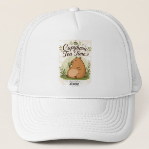 Casquette Capybara à la pause thé Capybara mignon buvant d