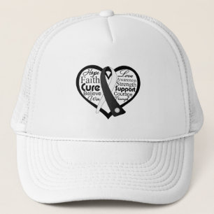 Casquette Carcinoïde Cancer Heart Ribbon Collage