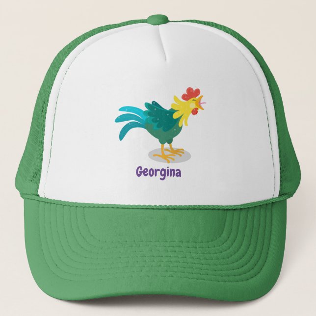 Casquette Caricature amusante du coq à rames (Devant)