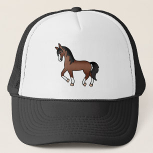 Casquette Caricature Brown Cheval Trotting