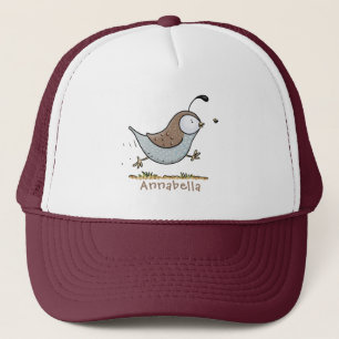 Casquette Caricature de caille californienne joli