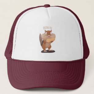 Casquette Caricature de chipmunk à grosses joues mignonnes