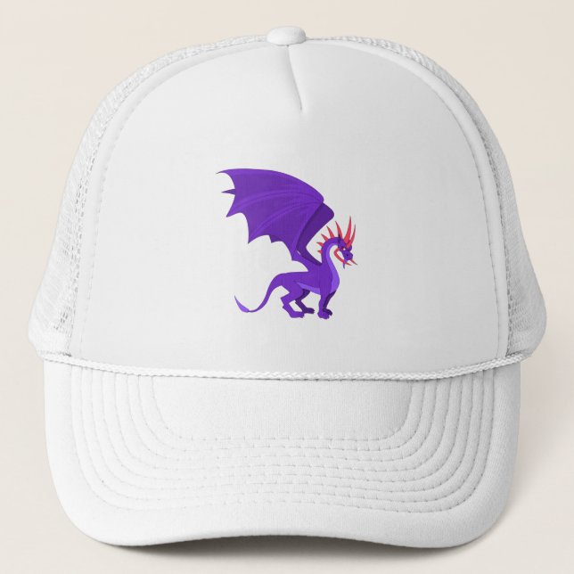 Casquette Caricature de dragon violet (Devant)