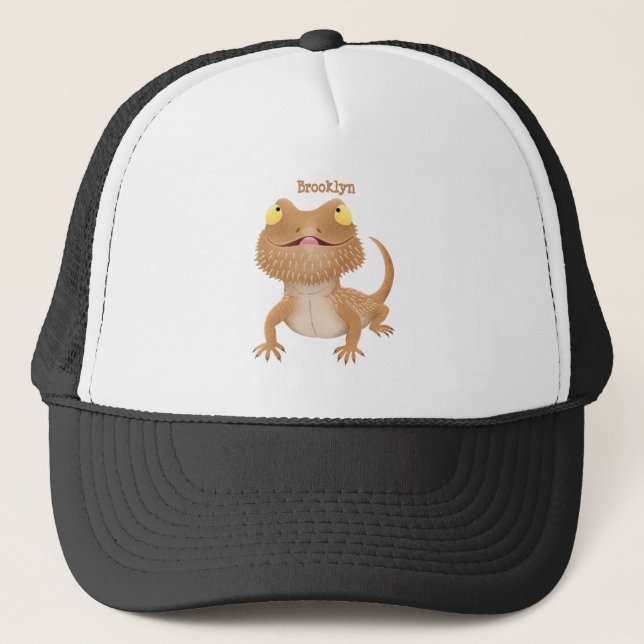 Casquette Caricature de lézard de dragon à barbe (Devant)