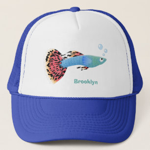 Casquette Caricature de poisson tropical guppy très chic