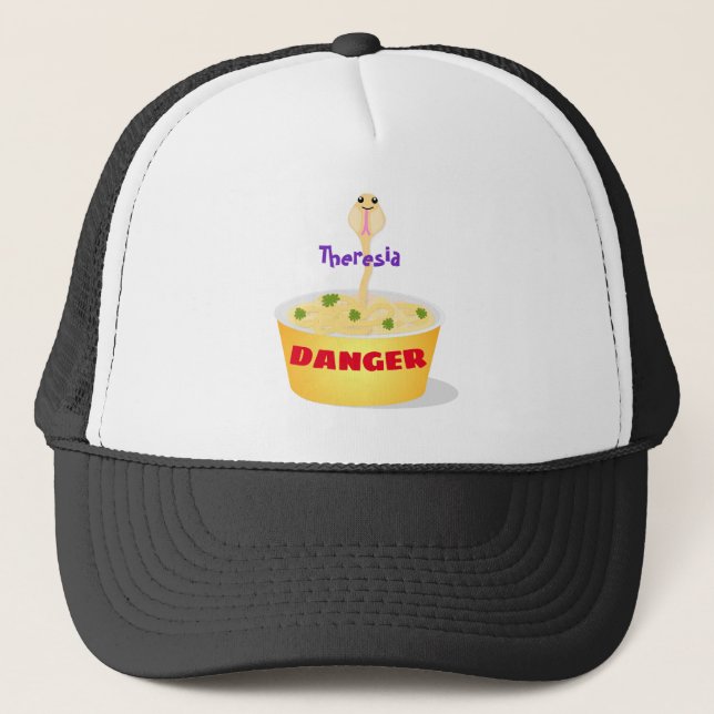 Casquette Caricature de serpent aux nouilles mignonnes illus (Devant)