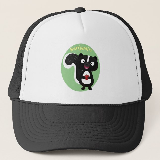 Casquette Caricature de skunk jote happy (Devant)