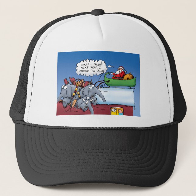 Casquette Caricature de vacances de Santas Elephants (Devant)