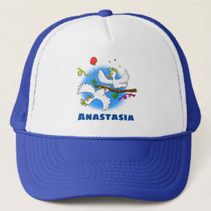 Casquette Caricature d'oiseaux de cockatoo amusante