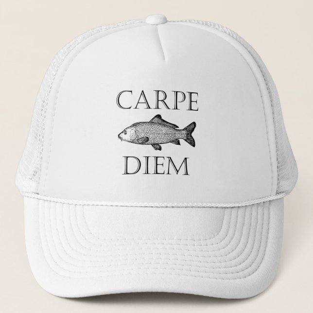 Casquette Carpe Diem Saisir la journée Carp fish Procrastina (Devant)