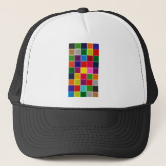 Casquette Carrés multicolores et rayures Girly