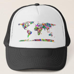 Casquette Carte Abstraite du monde coloré 2