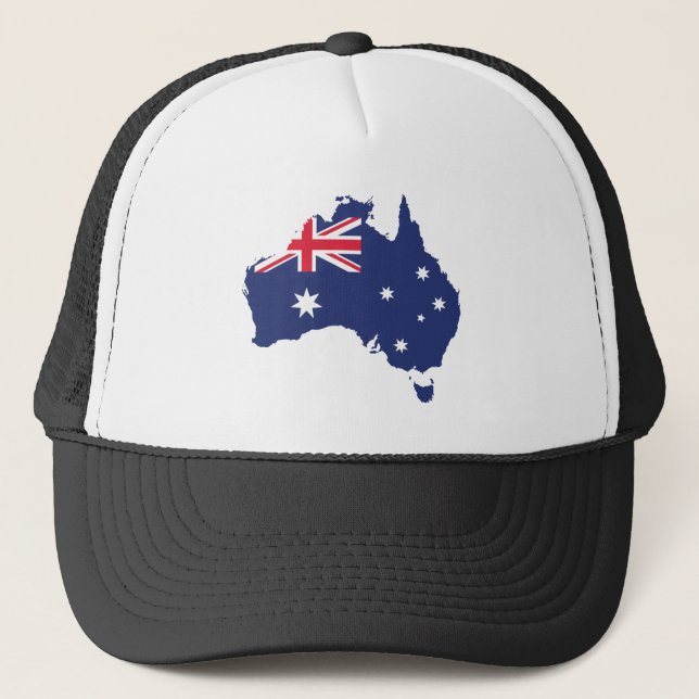 CASQUETTE CARTE AUSTRALIENNE ET DRAPEAU BLEU (Devant)