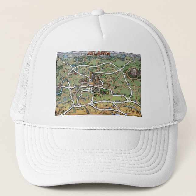 Casquette Carte du dessin animé Atlanta Georgia (Devant)