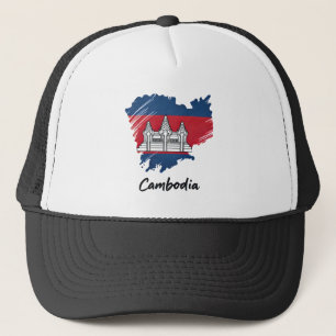 Casquette Carte du drapeau du Cambodge