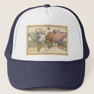 Casquette Carte du monde 1700s Antique Continents