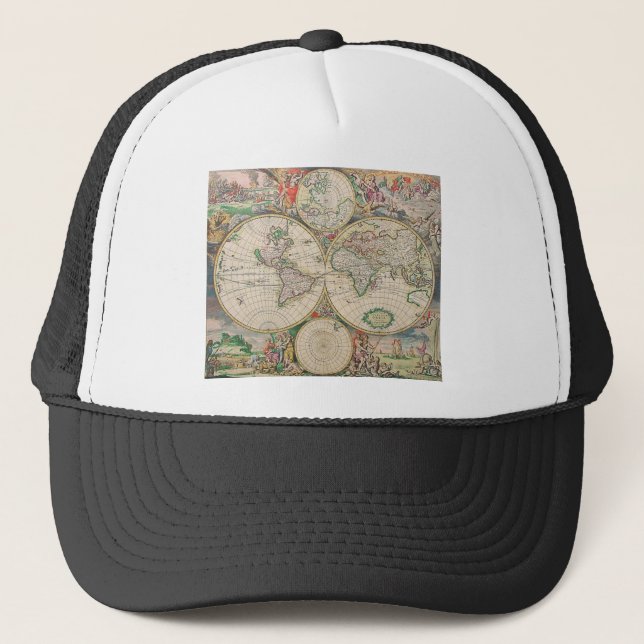 Casquette Carte du monde antique (Devant)