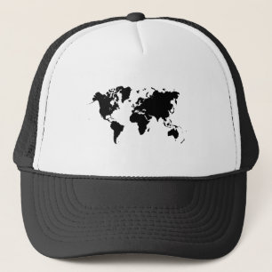 Casquette Carte du monde - Noir