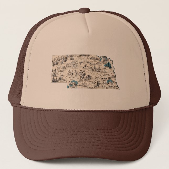 Casquette Carte Vintage Nebraska Style Baseball (Devant)