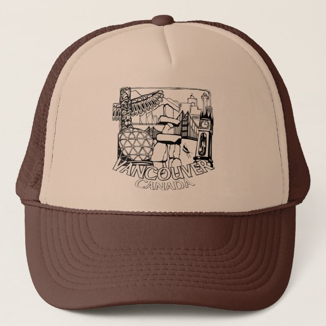 Casquette Cartes de camionnettes de souvenirs de Vancouver e (Devant)