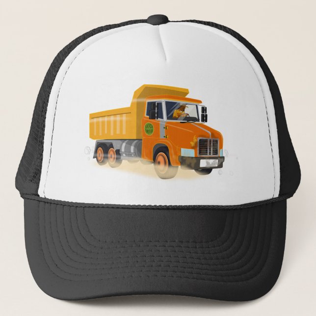Casquette Cartographie de camion à vidange jaune pour enfant (Devant)