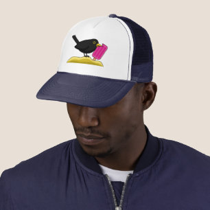 Casquette Cartoon Blackbird Eating An Ice Cream