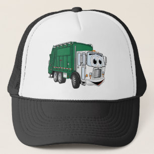 Casquette Cartoon vert blanc souriant à ordures